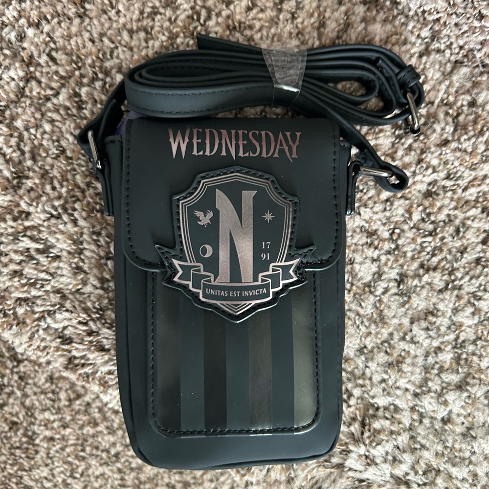 Wednesday Addams crossbody phone holder bag NWT